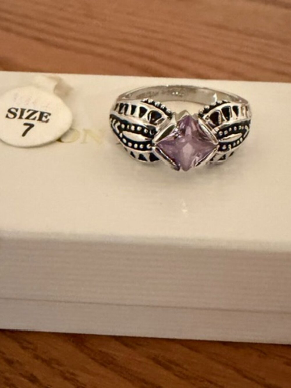 Lavender Cubic Zirconia Ring Size 7